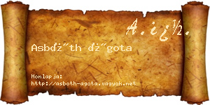 Asbóth Ágota névjegykártya