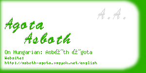 agota asboth business card